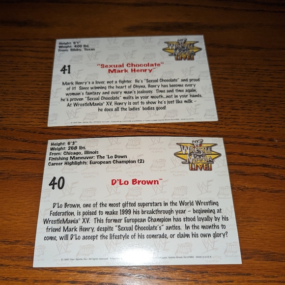 Mark Henry Dlo Brown WWF Wrestlemania Live! 4" x 6" PhotoCards Set - Picture 2 of 2